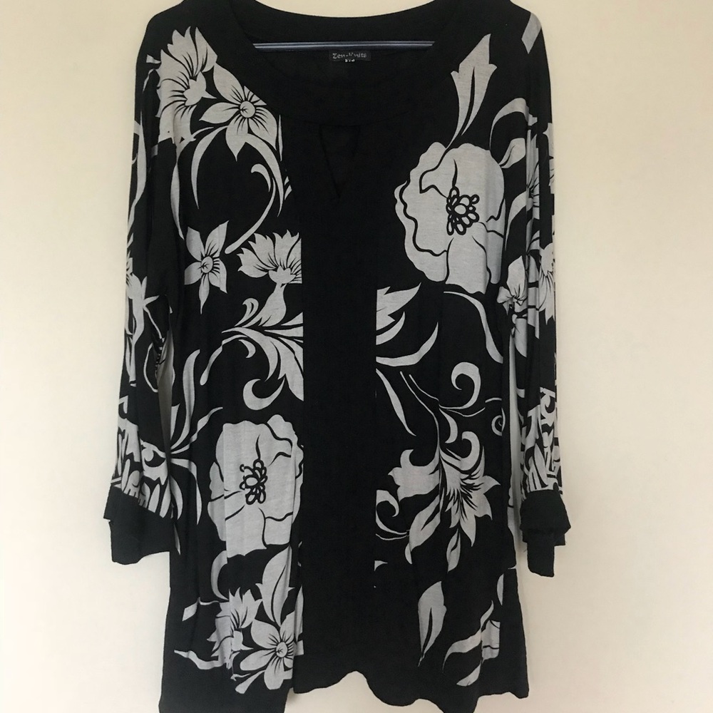 Floral design women's tunic